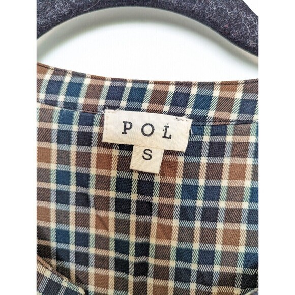 POL Shirt Womens Small Black Floral Tiered Button Up Boho Cottagecore Blouse - Picture 9 of 13